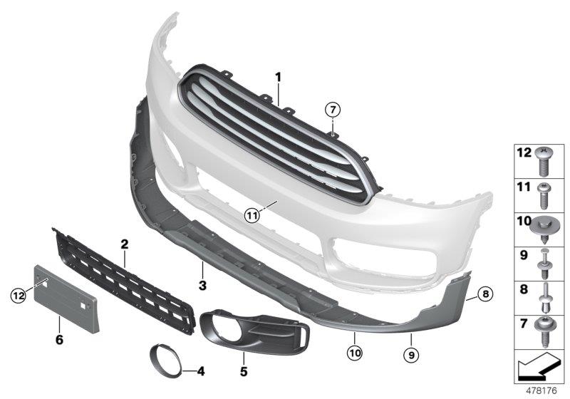 Diagram Trim, decor elements, front for your MINI