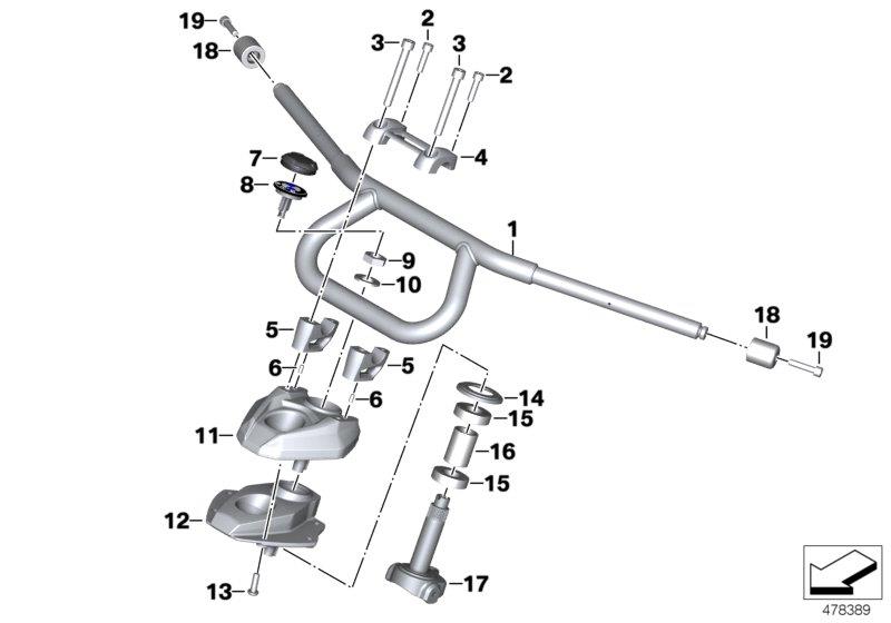 Diagram Handlebar for your 2016 BMW R1200RT   