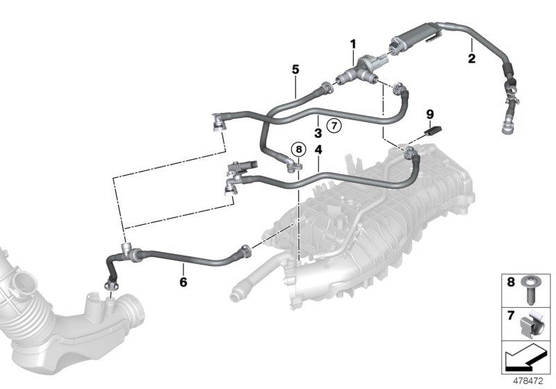 Diagram Fuel tank breather valve for your BMW 530eX  