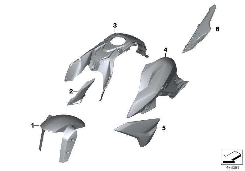 Diagram Trim panel component YN0Z cosmic black for your 2009 BMW R1200GS Adventure   