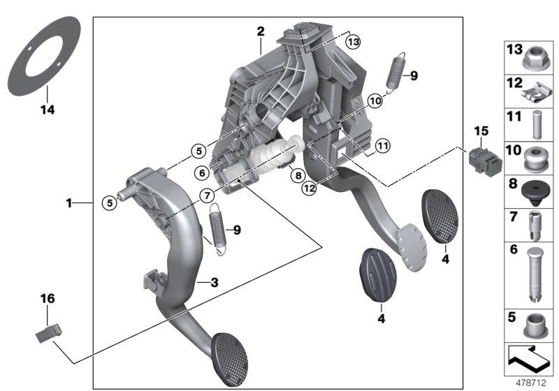 Diagram Pedal assembly, manual transmission for your MINI