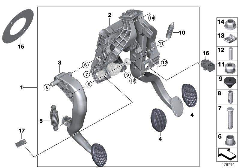 Diagram Pedal assembly, manual transmission for your MINI