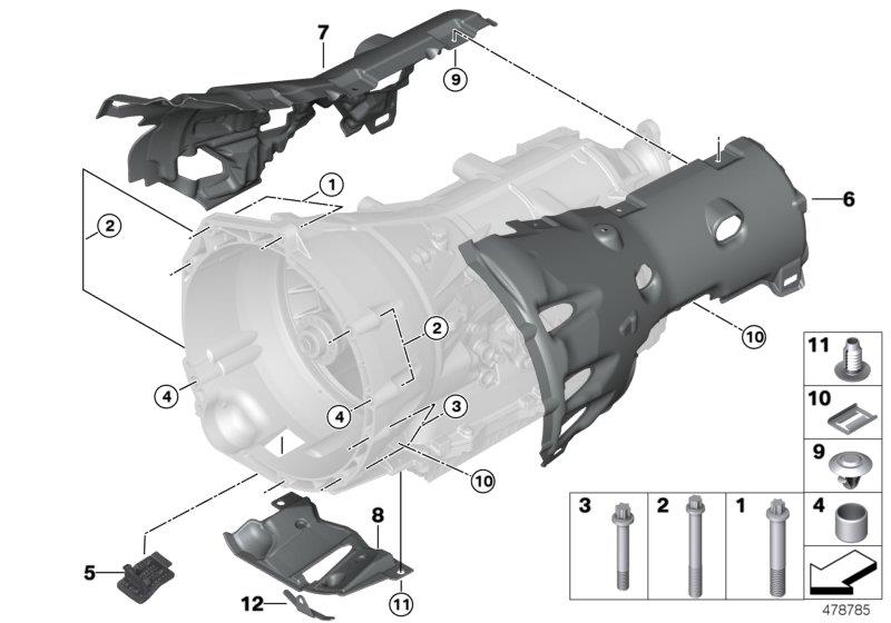 Diagram Gearbox mounting parts for your 2017 BMW M4 GTS   