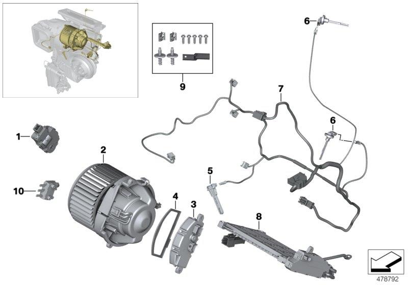 Diagram Electric parts for heater and a/c unit for your MINI