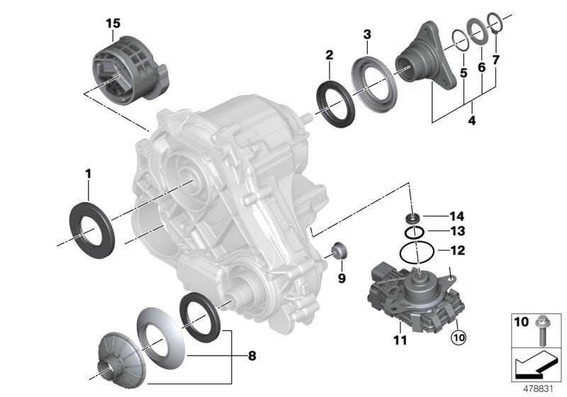Diagram Transfer case single parts ATC 13 for your 2021 BMW 530e   