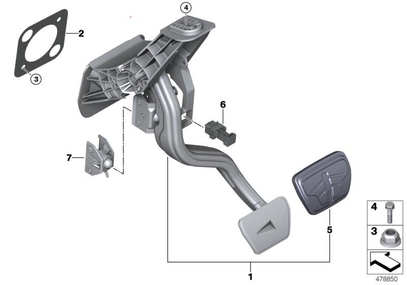 Diagram Pedal assembly, automatic transmission for your BMW X4  