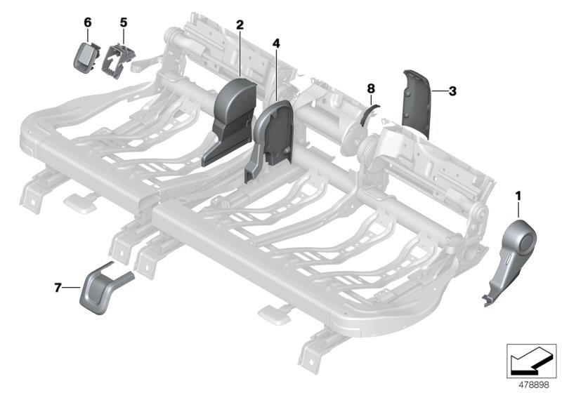 Diagram Seat, rear, seat trim covers for your MINI