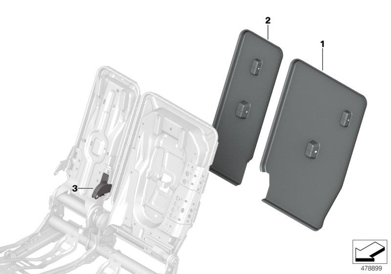 Diagram Seat, rear, backrest trim covers for your MINI