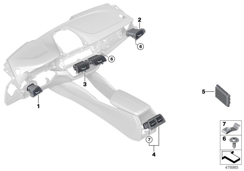 Diagram AIR OUTLET for your BMW