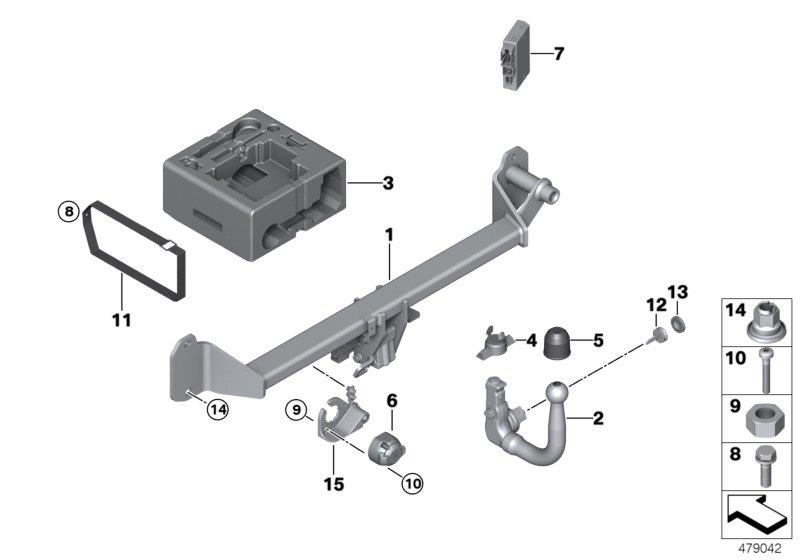 Diagram Towing hitch, detachable for your MINI