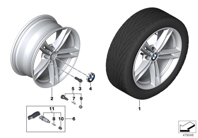 Le diagramme BMW roue all.léger ray.étoile 707 - 18" pour votre 2017 BMW 340i   