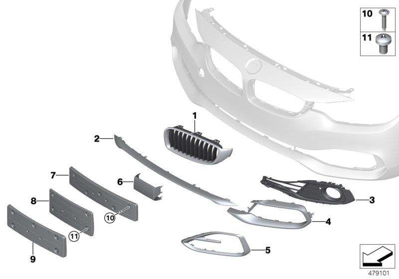 Diagram Trim, decor elements, front for your 2007 BMW M6   