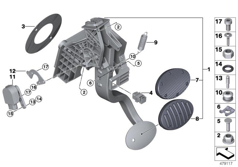 Diagram Pedal assembly, automatic transmission for your MINI