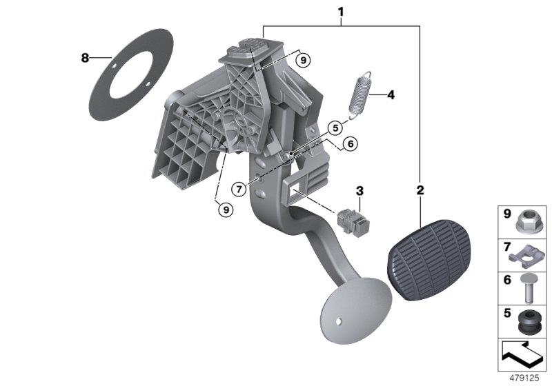 Diagram Pedal assembly, automatic transmission for your 2020 BMW X2 28iX  