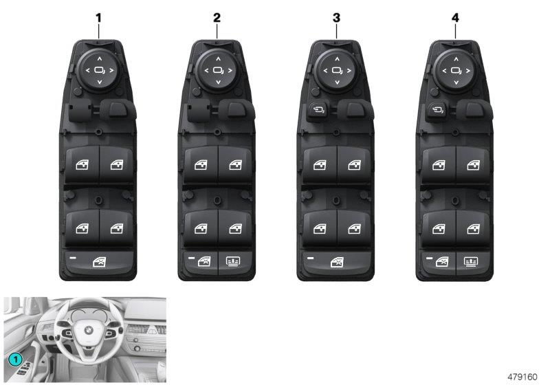 Diagram Operating unit, switch module, door, frt for your BMW