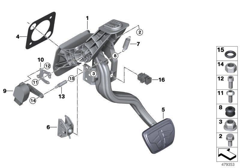 Diagram Pedal assembly, automatic transmission for your 2022 BMW X4   