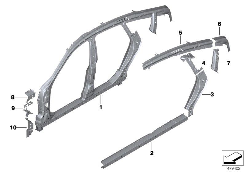 Diagram Side frame section, center for your BMW