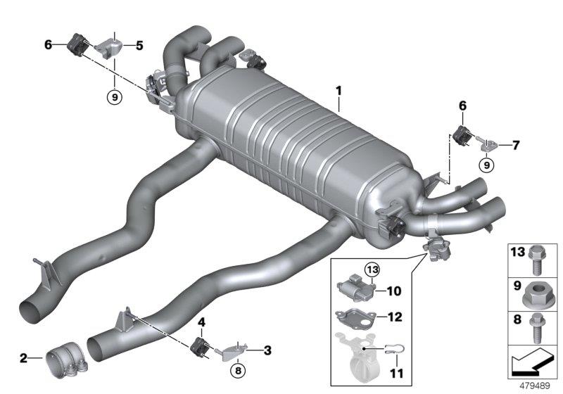 Diagram Exhaust system, rear for your 1996 BMW