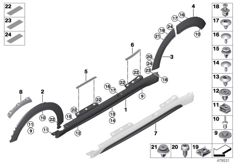 Diagram Cover door sill / wheel arch for your MINI