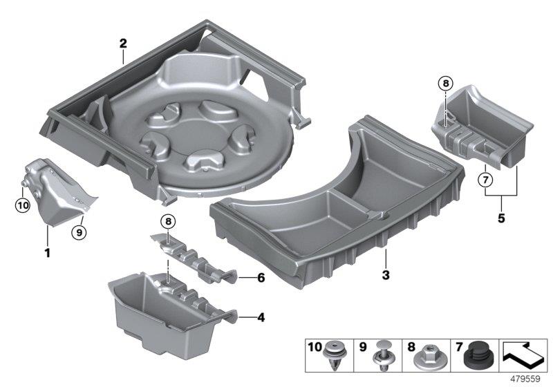 Diagram Storage surface, trunk floor for your 2017 BMW 540iX   