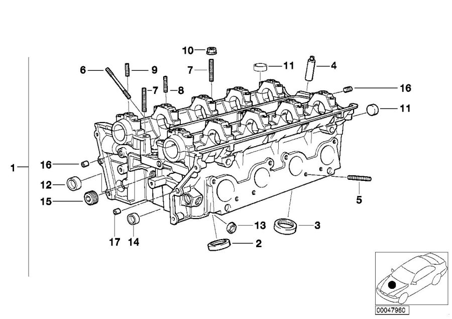 Diagram Cylinder Head for your 2001 BMW 740i   