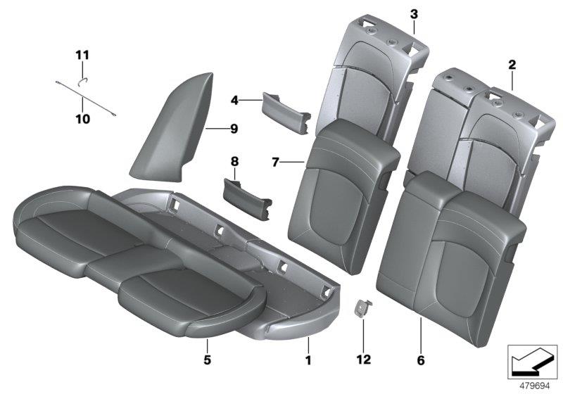 Diagram Seat, rear, uphlstry/cover, load-through for your MINI