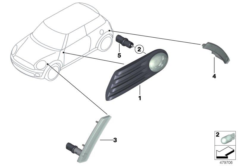 Diagram Turn signal/side marker light for your MINI