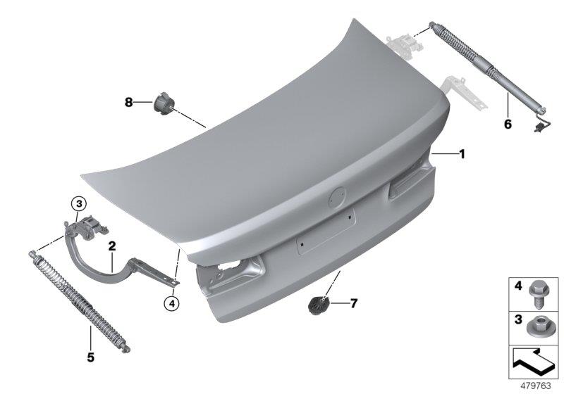 Diagram Trunk lid for your BMW X2  