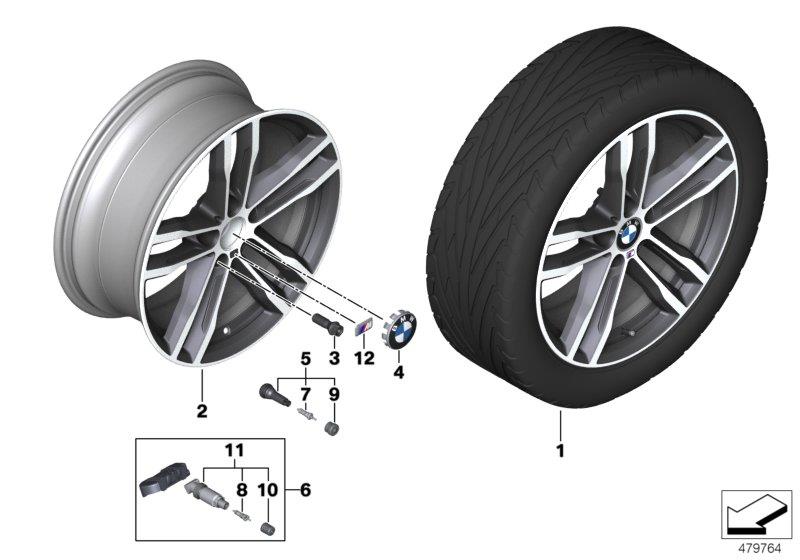 Diagram 704 BMW LA wheel M double spoke 704-19" for your 2016 BMW 330e   