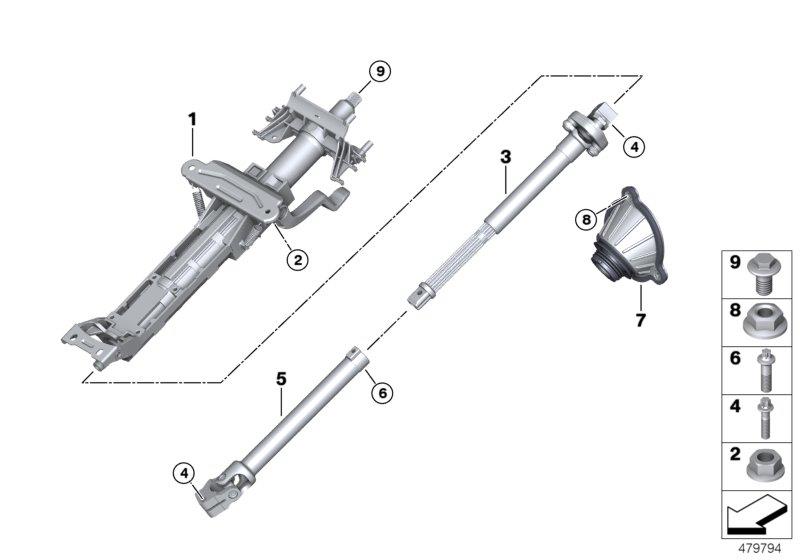 Diagram Steering column man.adjust./Mount. parts for your 2023 BMW X3  30eX 