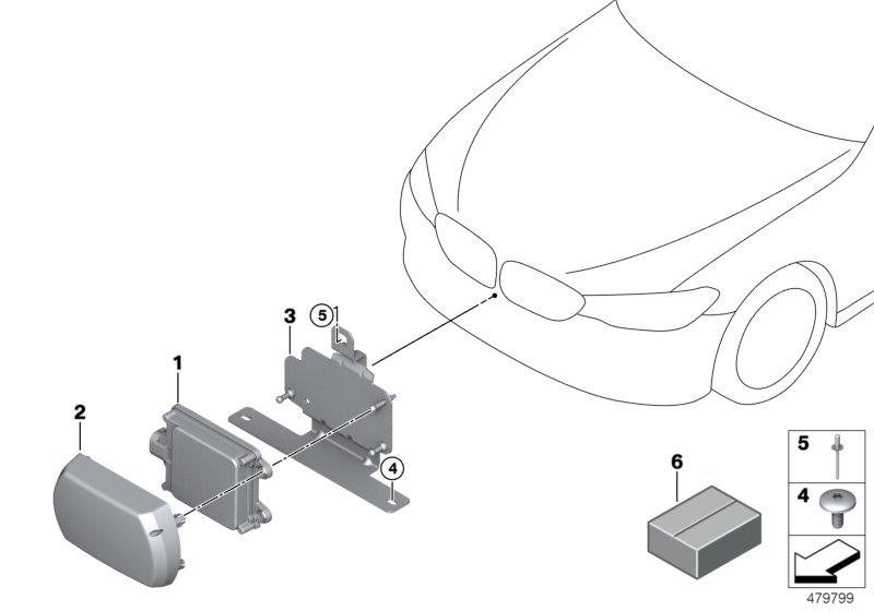 Diagram Front radar sensor, long range for your 1988 BMW M6   