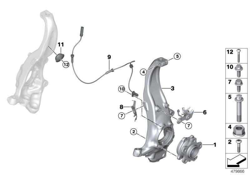 Diagram Carrier / wheel bearing, front for your 2021 BMW 330eX   