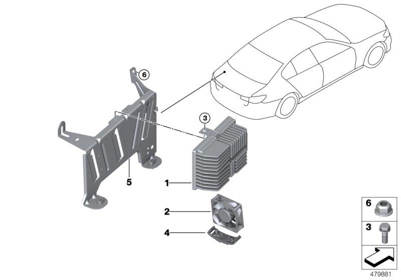 Le diagramme Amplificateur/support pour votre BMW 540iX  