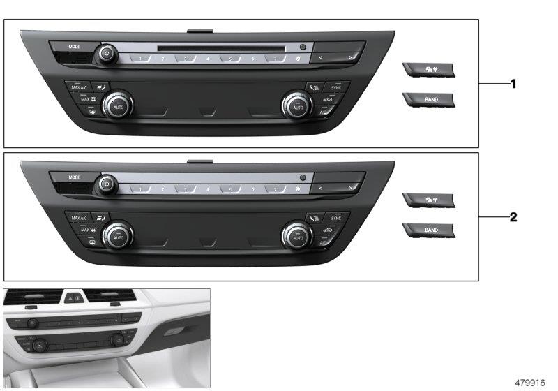 Diagram Radio and climate control panel for your BMW M6  