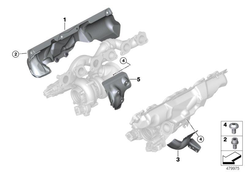 Diagram Exhaust turbocharger heat shield for your BMW