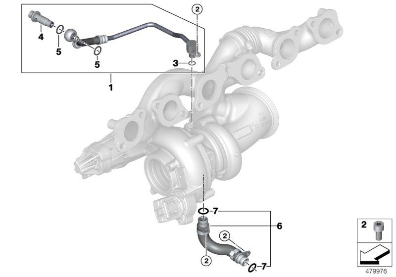 Diagram Oil supply exhaust turbocharger for your BMW