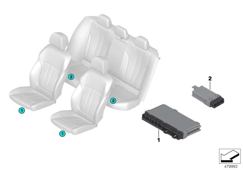 Diagram Control units seat module for your 2018 BMW M6   