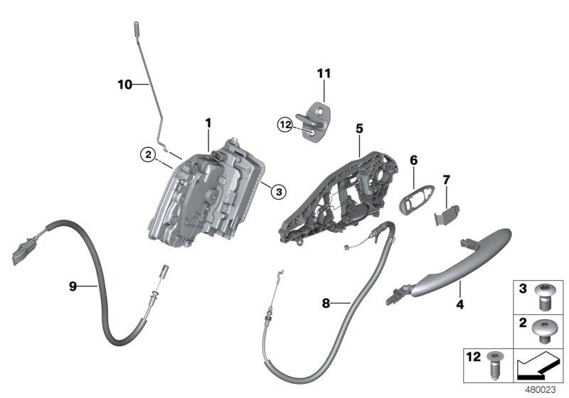 Diagram Closing system, door, rear for your MINI