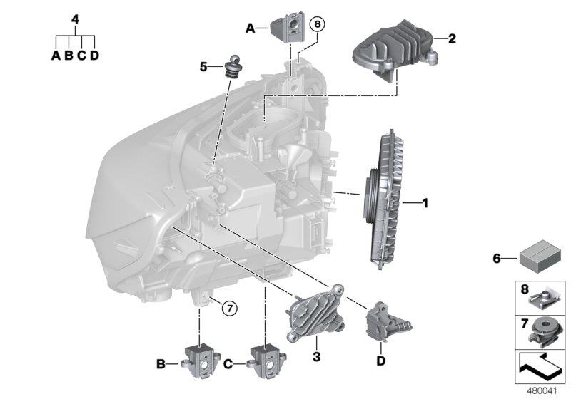 Diagram Single parts, headlight LED for your BMW 440i  