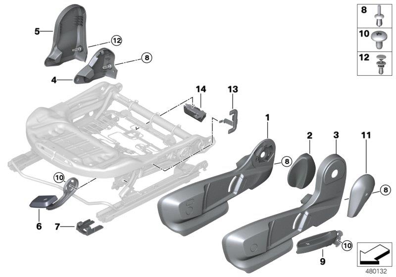 Diagram SEAT FRONT SEAT COVERINGS for your 2009 BMW M6   