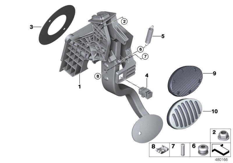 Diagram Pedal assembly, automatic transmission for your MINI