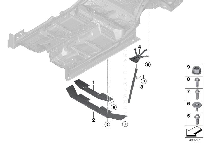 Diagram Reinforcement for body, rear for your 2016 BMW 640iX   