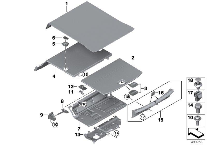 Diagram Trim panel, trunk floor for your 2012 BMW M6   