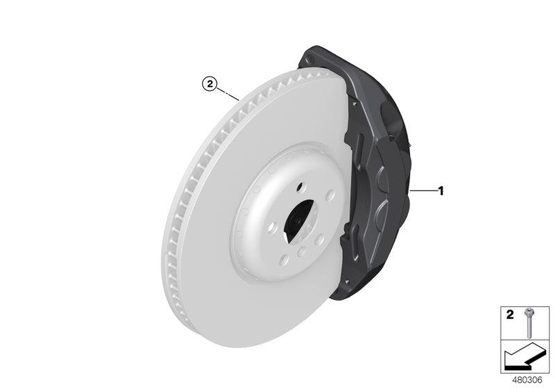 Diagram Retrofit design brake black front for your BMW