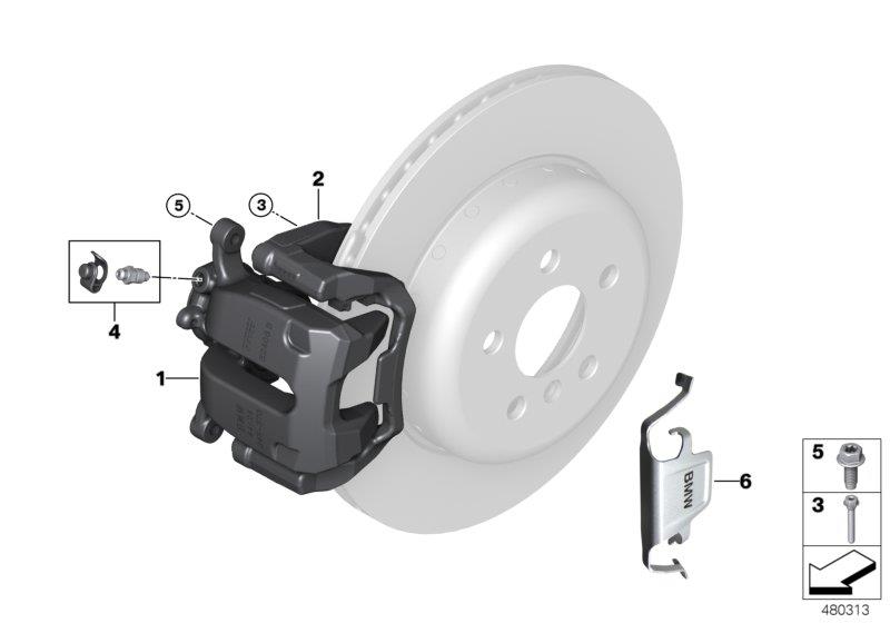 Diagram Retrofit design brake black rear for your BMW