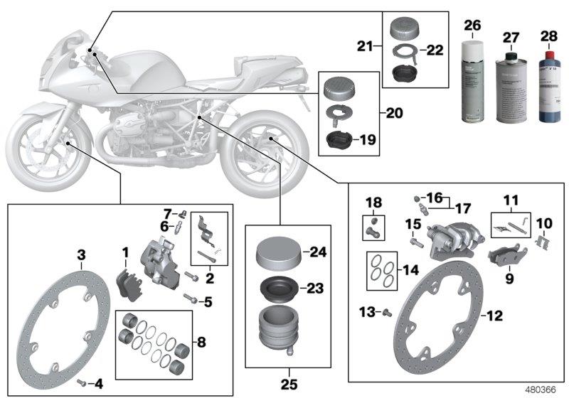 Diagram Brake service for your 2013 BMW C600 Sport   