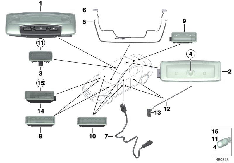 Diagram Various lamps for your BMW 750i  