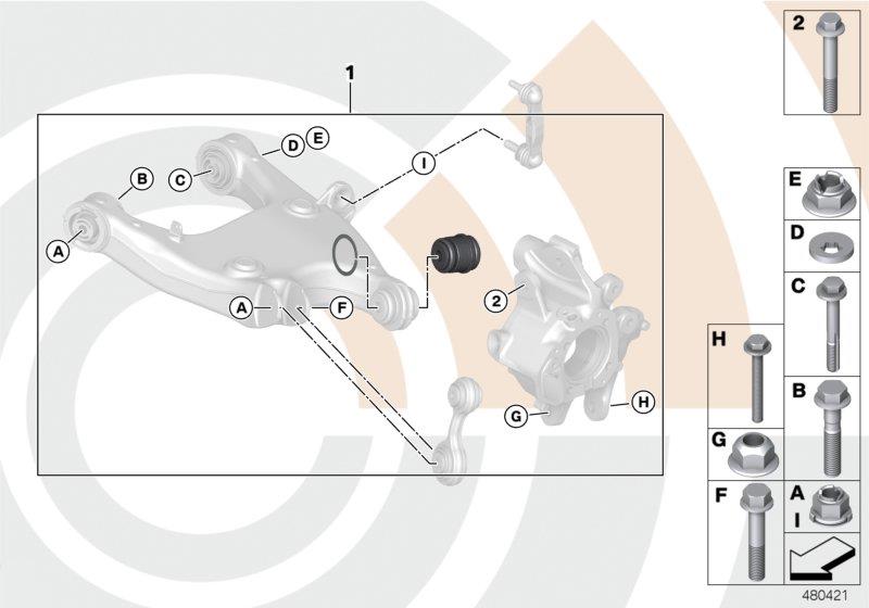 Diagram Repair kit for ball joint for your 2016 BMW 535i Sedan  