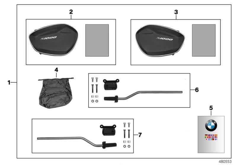 Diagram Saddle bag for your 2015 BMW S1000R   