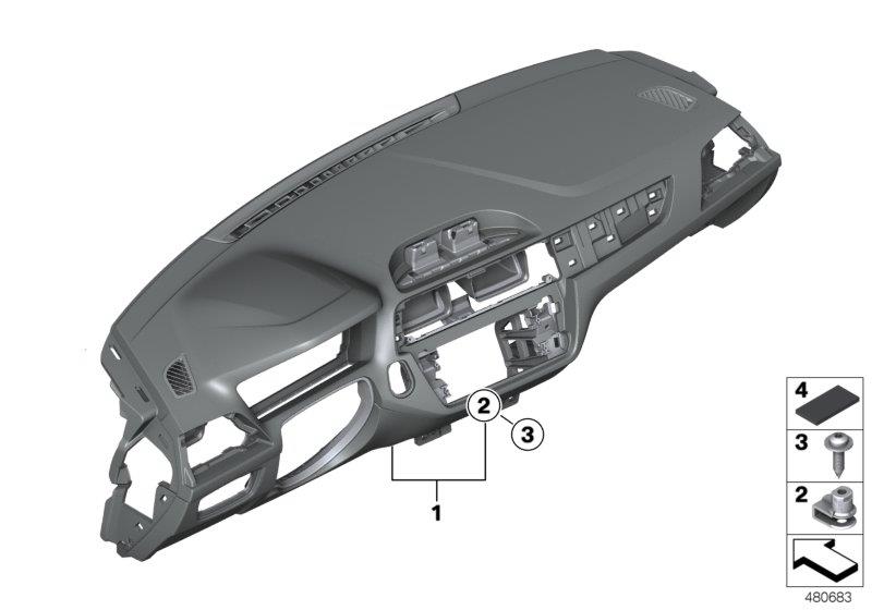 Diagram Trim panel dashboard for your BMW